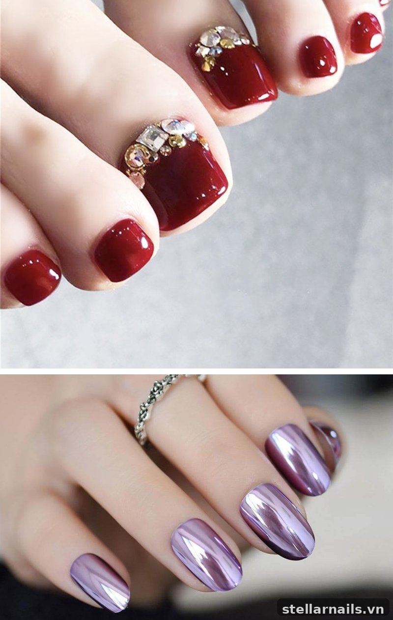 Mẫu móng chân sơn trơn màu be sữa thanh lịch