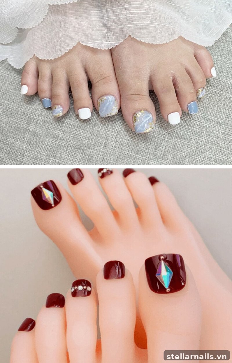 Mẫu móng chân hồng sữa nhẹ nhàng cho ngày thường