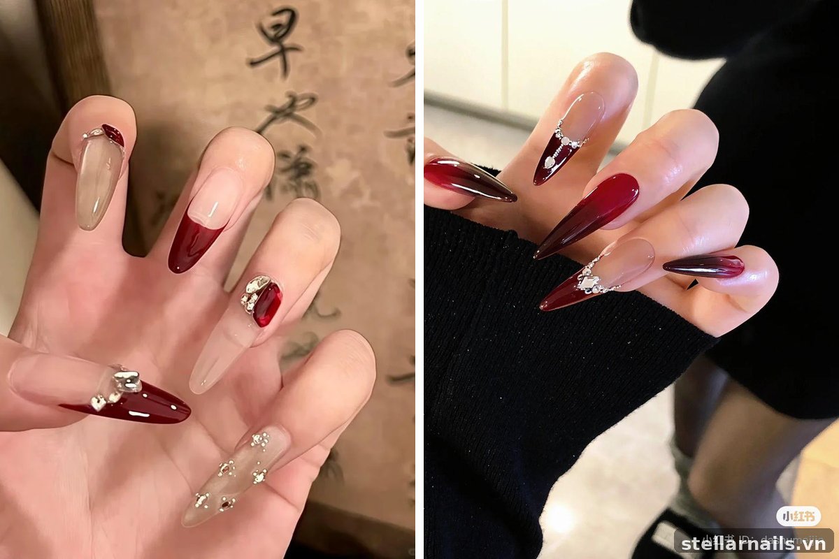 mẫu nail móng dài cho tiệc tối