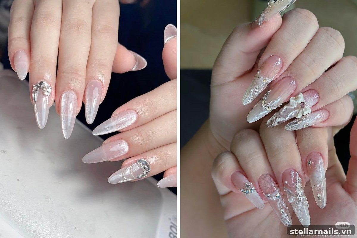 mẫu nail móng dài chủ đạo nhẹ cho ngày thường