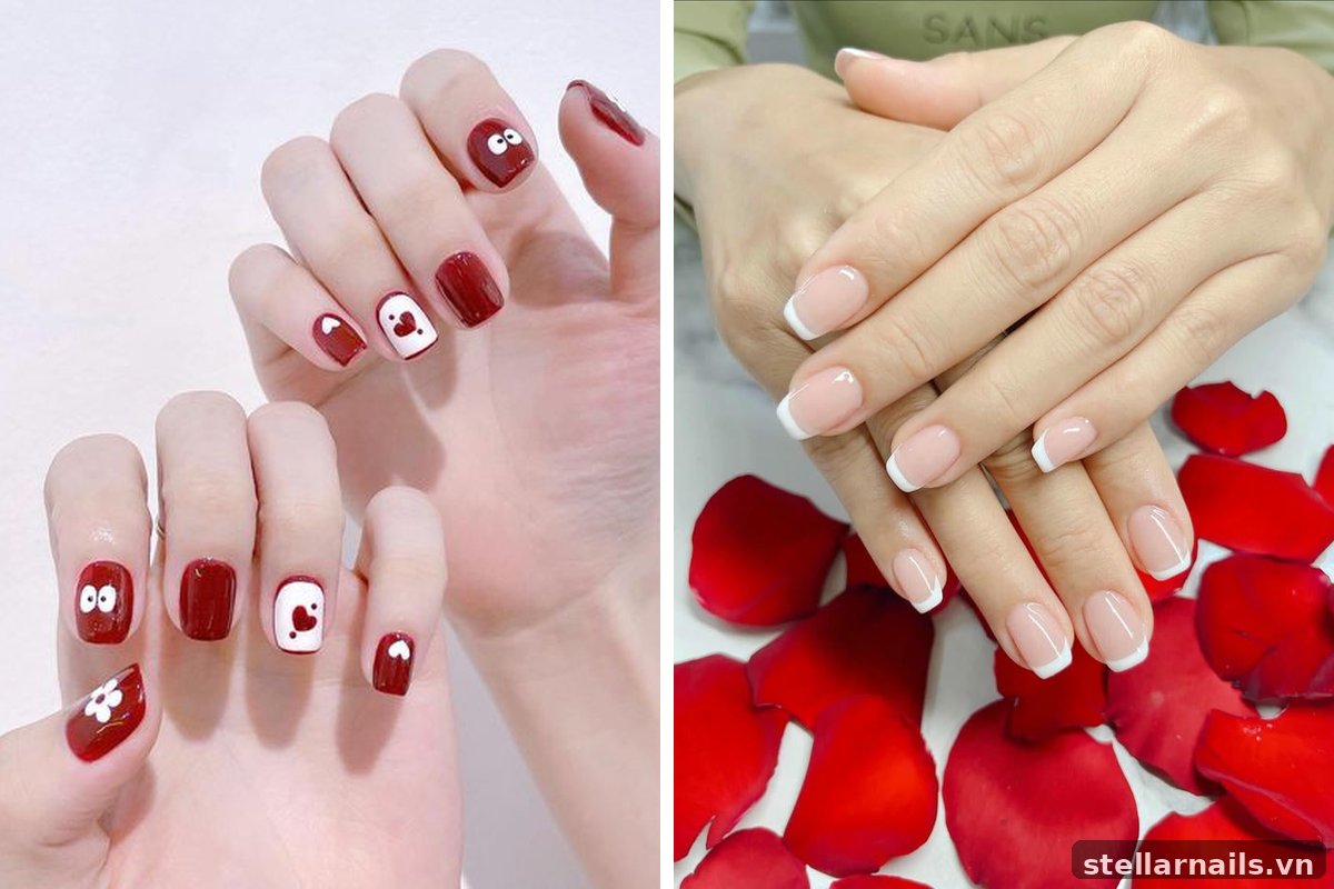 mẫu nail dành cho móng ngắn form vuông gọn