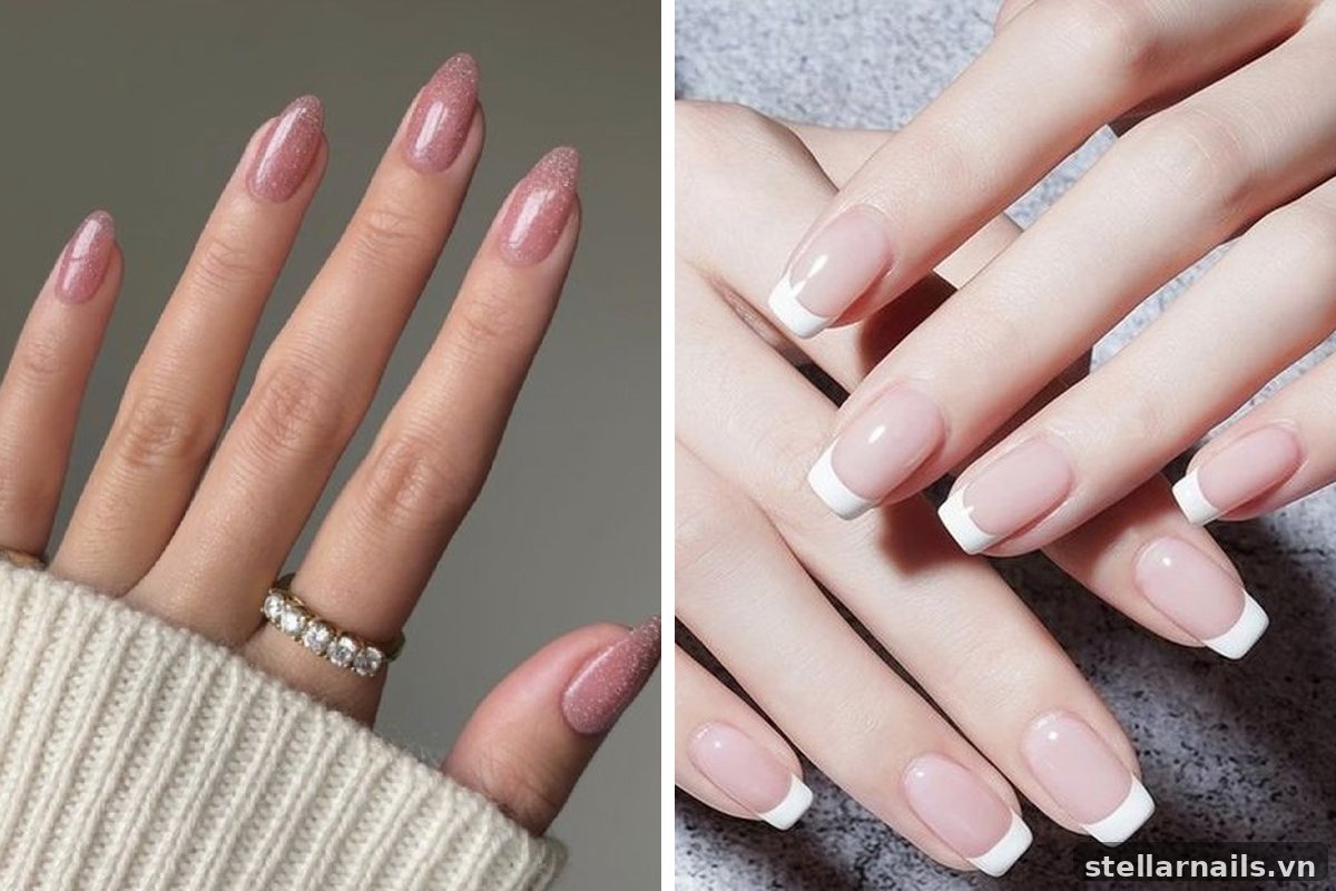 mẫu nail móng ngắn cho da ngăm nhẹ nhàng