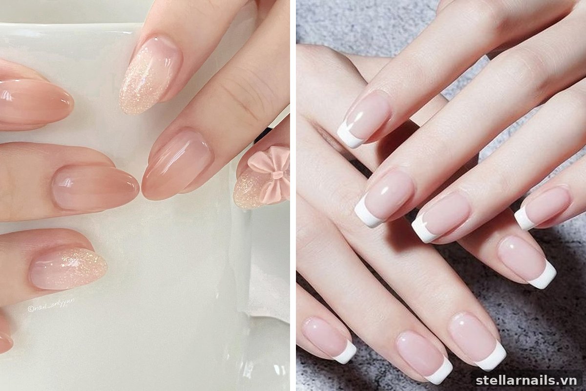 mẫu nail cho móng ngắn tone da sáng
