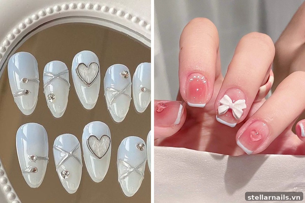 mẫu nail móng ngắn đi làm màu hồng nhạt
