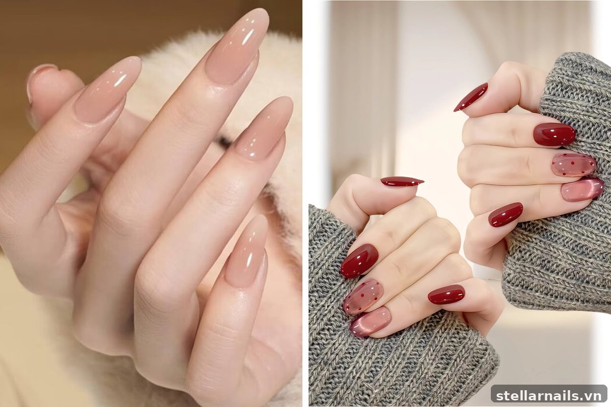 móng tay mắt mèo hồng nhạt nhẹ nhàng