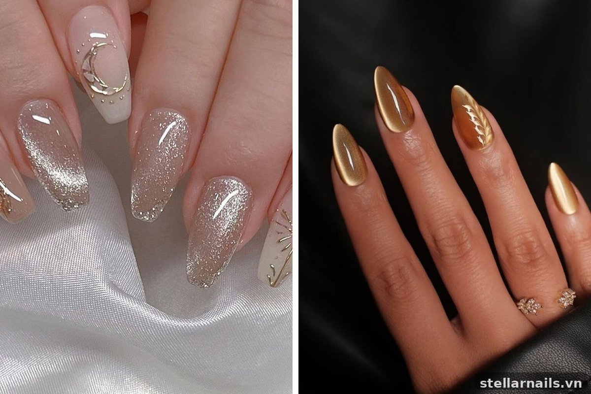 nail mắt mèo french đầu móng thanh lịch